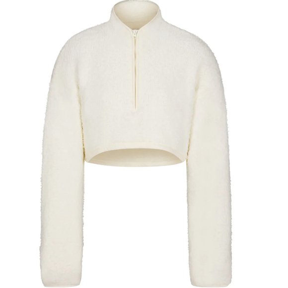 SOLD OUT NWT SKIMS COZY KNIT CROPPED PULLOVER in Bone Size Large/XL - Picture 1 of 4